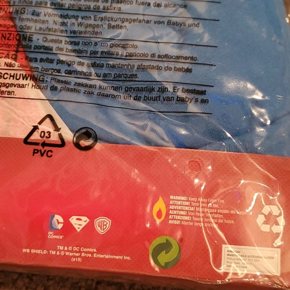 New Superman Kids 12/14 Sweatshirt With Hood - Picture 4 of 5